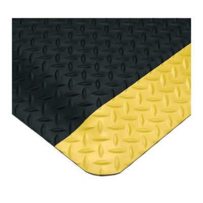 Wearwell UltraSoft Diamond-Plate SpongeCote 414 15/16 Inch Thick 2 Feet X 3 Feet Black & Yellow Anti-Fatigue Matting