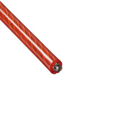 1/8-3/16 7X7 Red PVC Coated Galvanized Wire Rope Aircraft Cable