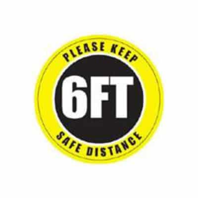 Social Distancing Peel & Stick 6 Inch Round Floor Sign Please Keep 6Ft ...