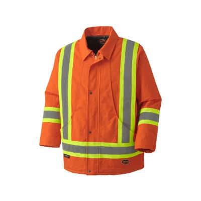 Pioneer 5537A 2X-Large Quilted Orange Cotton Duck Safety Winter Coat V206035A
