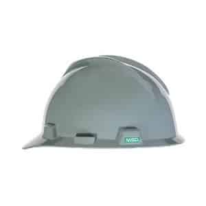 MSA 475364 Grey V-Gard Slotted Hard Hat Cap With Fas-Trac III Suspension