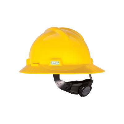 MSA 475366 Yellow Full Brim Hard Hat With Fas-Trac III Suspension