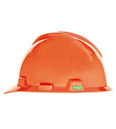 MSA 488146 Hi-Viz Orange V-Gard Slotted Hard Hat Cap With Fas-Trac III Suspension