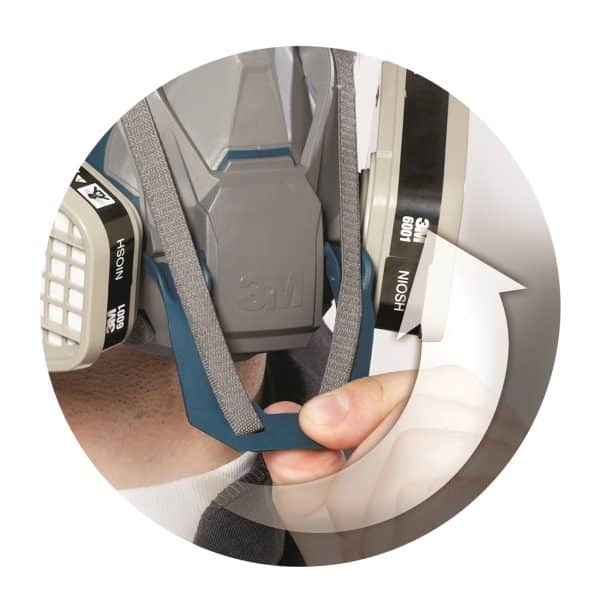 3M 6501QL Rugged Comfort Reusable Half Facepiece Mask Quick Latch Textured Silicone Small 7000128237 - Image 2