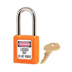 Master Lock 410YLW Zenex Thermoplastic Safety Padlock Orange 1-1/2 Inch X 1-1/2 Inch