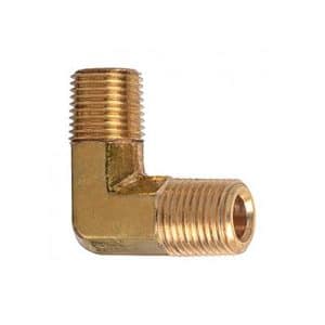 3/8 Inch X 1/4 Inch 90 Degree Brass Male Pipe Elbow