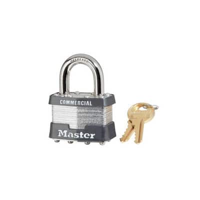 Master Lock 3KA 1-9/16 Wide Laminated Steel Body Pin Tumbler Padlock 2 1/4 Inch Shackle - Keyed Alike