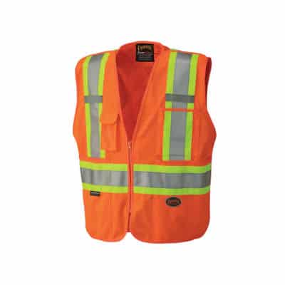 Pioneer 6935 5X-Large High Visibility Orange Safety Tear Away Mesh Back Vest V1021150