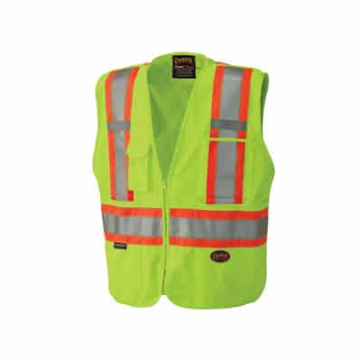 Pioneer 6936 Medium High Visibility Yellow / Green Safety Tear Away Mesh Back Vest V1021260
