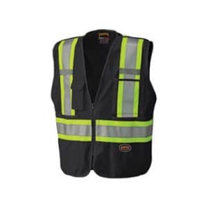 Pioneer 6937 4X-Large High Visibility Black Safety Tear Away Mesh Back Vest V1021170
