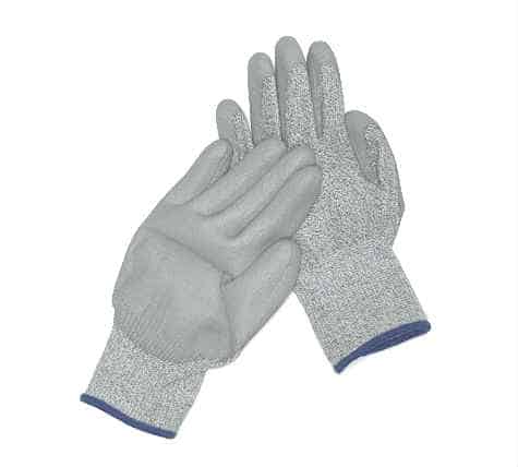 Grey Polyurethane Palm Dipped 13 Gauge HPPE Cut Resistant Level 2 Glove Size Extra Large