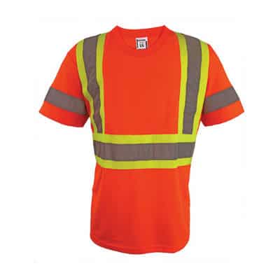 Coolworks TS1104-ORG Large High Visibility Moisture Wicking T Shirt Orange