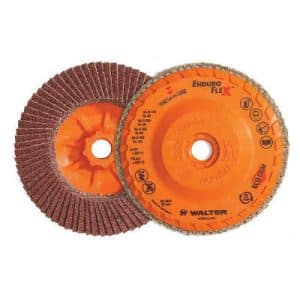 Walter 06-F 454 4 1/2 X 5/8-11 40 Grit Enduro-Flex Spin-on Flap Disc For Stainless Steel