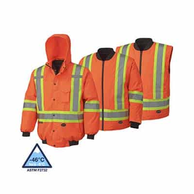 Pioneer 5022 3X-Large 7 In 1 High Visibility Waterproof Orange Safety Winter Bomber V1120350-3XL