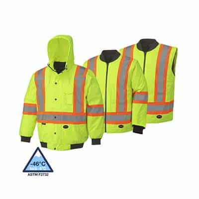 Pioneer 5023 Extra Small 7 In 1 High Visibility Waterproof Lime Safety Winter Bomber V1120360-3XL