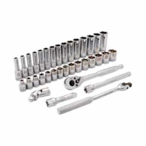 Dynamic D010011 3/8 Inch Drive 35 Piece 6 Point Metric Standard & Deep Socket Set Chrome
