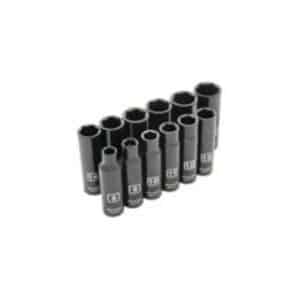 Dynamic D010023 3/8 Inch Drive 12 Piece 6 Point Deep Power Impact Metric Socket Set