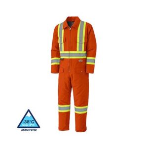 Pioneer 5540A Small High Visibility Cotton Duck Orange Safety Coveralls With Zipper Closure V206095A-S