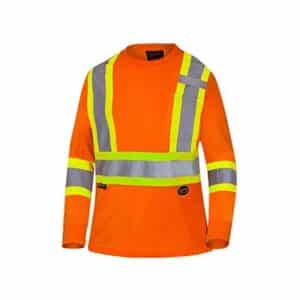 Pioneer 6968 3X-Large Orange Premium Bird's-Eye Moisture-Wicking Polyester Safety Long Sleeve Shirt V1052850-3XL