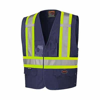 Pioneer 134N Large / Extra Large High Visibility Navy Adjustable Safety Vest V1021580-L/XL