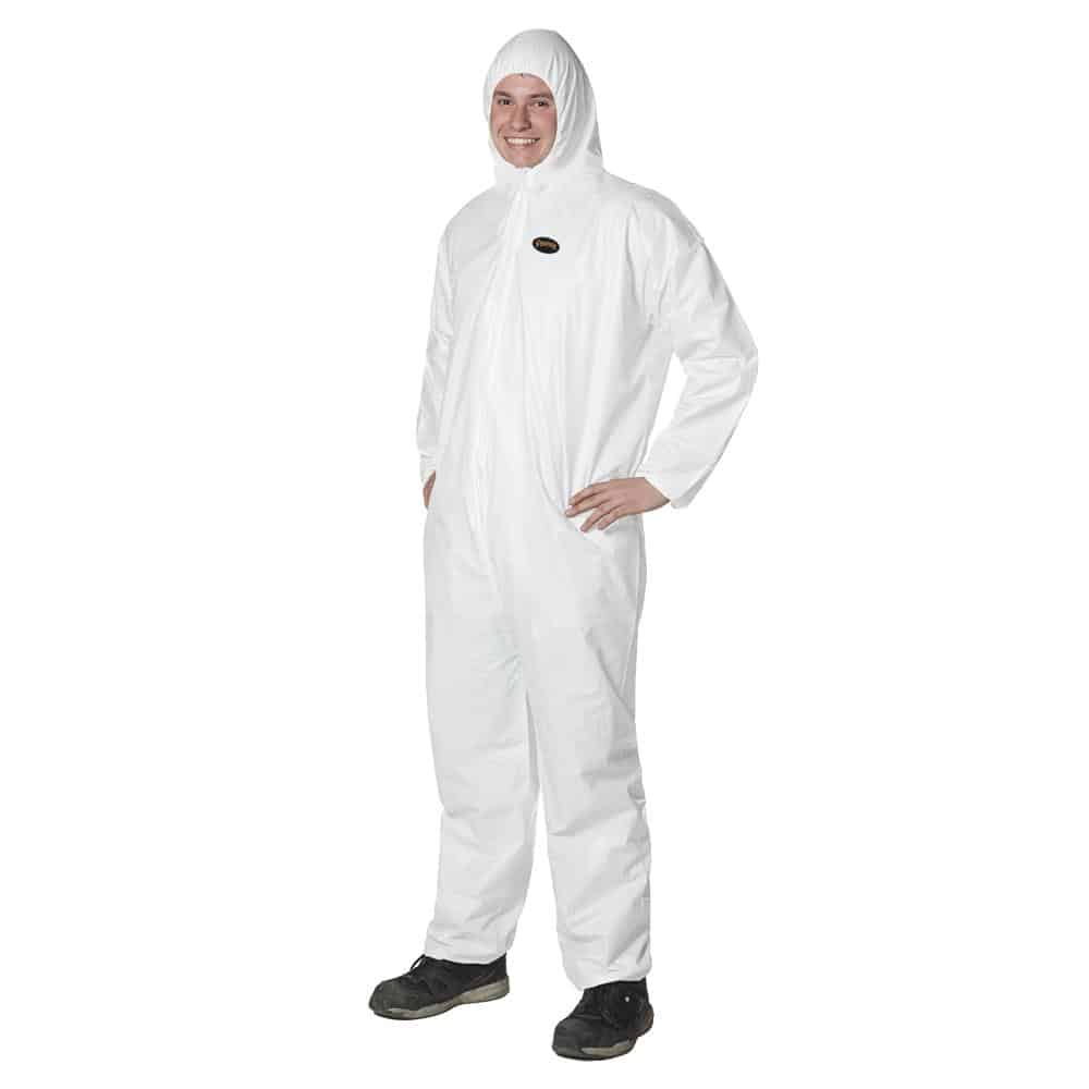 Pioneer 2055 Size 4XL White Disposable Microporous Hooded Coverall V7015550