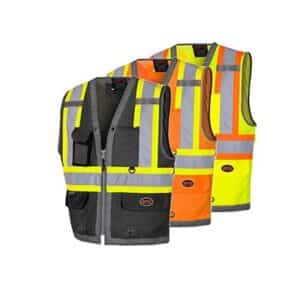 Pioneer 6671 Size Medium Black High Visibility Surveyor's Safety Vest With Front Zipper V1010270-M