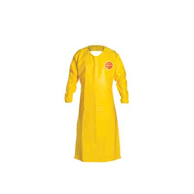 QC275B-YL Dupont Tychem 2000 Large Yellow Chemical Resistant Disposable Apron Long Sleeve