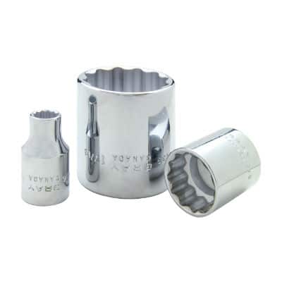 Gray 1407 1/2 Inch Square Drive 12 Point 7/16 Inch Chrome Socket
