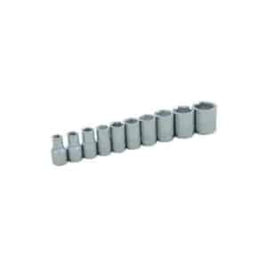 Gray 15010 1/4 Inch Drive 10 Piece 6 Point Standard Chrome SAE Socket Set