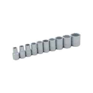 Gray 15110 1/4 Inch Drive 10 Piece 12 Point Standard Chrome SAE Socket Set