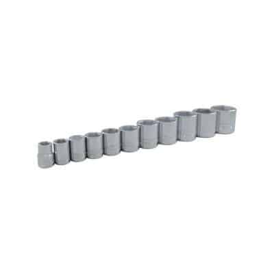 Gray 25011 3/8 Inch Drive 11 Piece 6 Point Standard Chrome SAE Socket Set