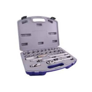 Gray 25033SH 3/8 Inch Drive 33 Piece 6 Point SAE & Metric Chrome Socket Set with Attachments