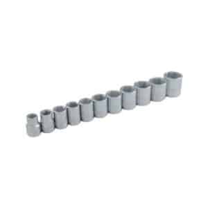 Gray 29011 3/8 Inch Drive 11 Piece 6 Point Standard Chrome Metric Socket Set