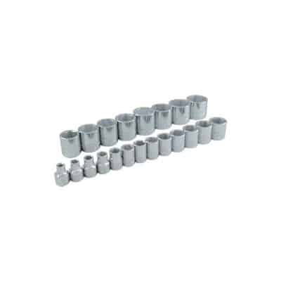 Gray 29021 3/8 Inch Drive 21 Piece 6 Point Standard Chrome Metric Socket Set