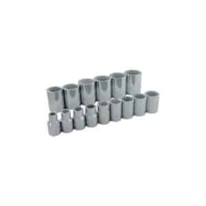 Gray 35115 1/2 Inch Drive 15 Piece 12 Point Standard Chrome SAE Socket Set