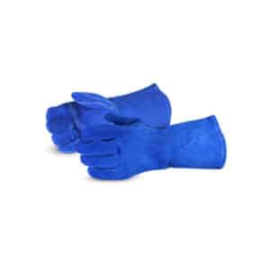 Endura 505BUWS Blue Split Leather Welder's Glove Extended Palm / Thumb Patch Fully Lined One Size