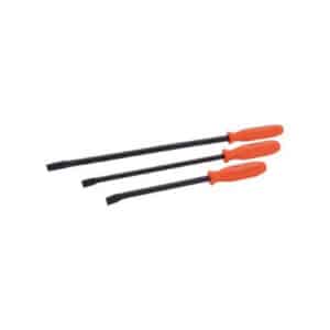 Gray 73913 3 Piece Pry Bar Set Screwdriver Florescent Orange Handle Black Oxide Blades