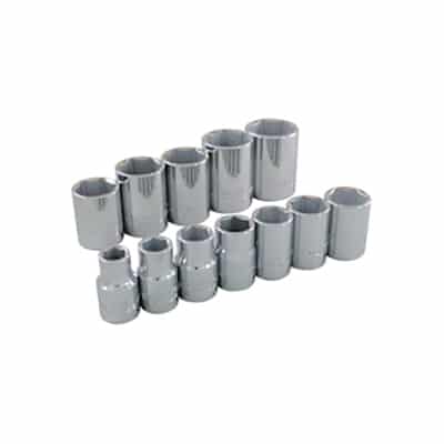 Gray 35012 1/2 Inch Drive 12 Piece 6 Point Standard Chrome SAE Socket Set