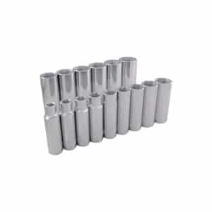 Gray 35215 1/2 Inch Drive 15 Piece 6 Point Deep Chrome SAE Socket Set