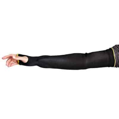 Cutban KP1T22TH Size Small 22 Inch Black Tapered Cut-Resistant Sleeve with STAYz-UP Armbands