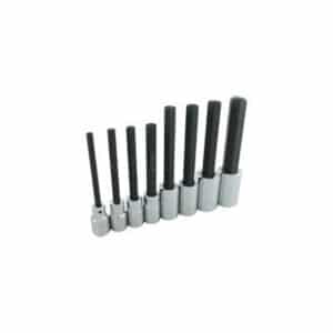 Gray DW24XLS 1/2 Inch Drive 8 Piece Hex Head Extra Long Chrome SAE Socket Set