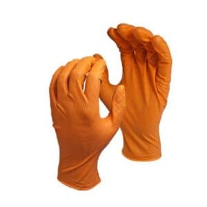 Watson Green Monkey 5557PF Medium Orange Nitrile Powder Free Biodegradable Disposable Glove 6 Mil 50/Bx