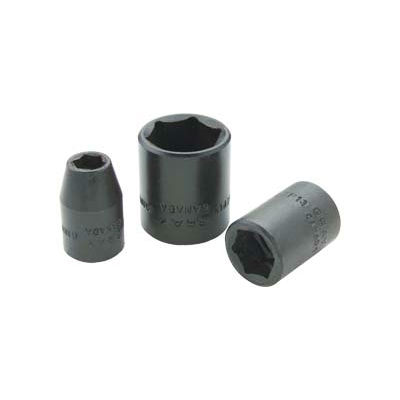 Gray MTP15 3/8 Inch Drive 6 Point 15 mm Black Impact Socket