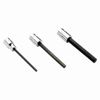 Gray MTW4L 3/8 Inch Drive 4 mm Hex Head Chrome Socket 70 mm Long Bit