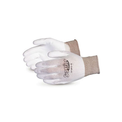 Superior Touch S13PU Size 7 13 Gauge Nylon Knit Task Glove White Polyurethane Palm Coated