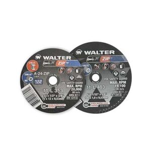 Walter 11-L 423 4 X 1/8 X 3/8 A-24-ZIP Performance Cut Off Grinding Wheel Flat Type 1