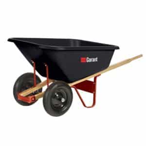 Garant BP8 8 Cubic Foot Corrosion Proof Poly Tray Wheelbarrow With Wood Handles 00808