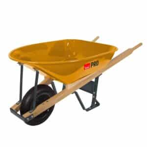 Garant GIFS500 5 Cubic Foot Industrial Steel Tray Wheelbarrow With Wood Handles 85073