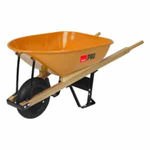 Garant TIFS600 6 Cubic Foot Industrial Steel Tray Wheelbarrow With Wood Handles 78237