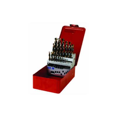 Dormer A095 #204 25 Piece Bright With TiN Tip High Speed Steel Jobber Drill Set Metric A002 0385449